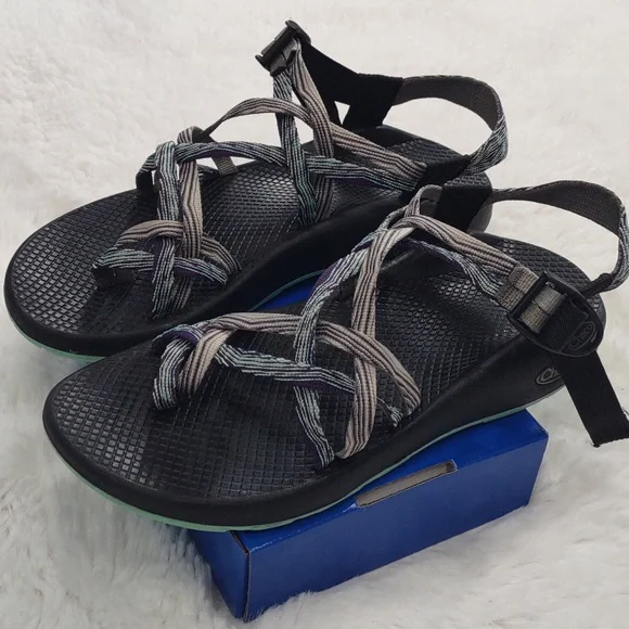 Chaco , Size W10,Black and Gray Strappy Sandals - Picture 12 of 16